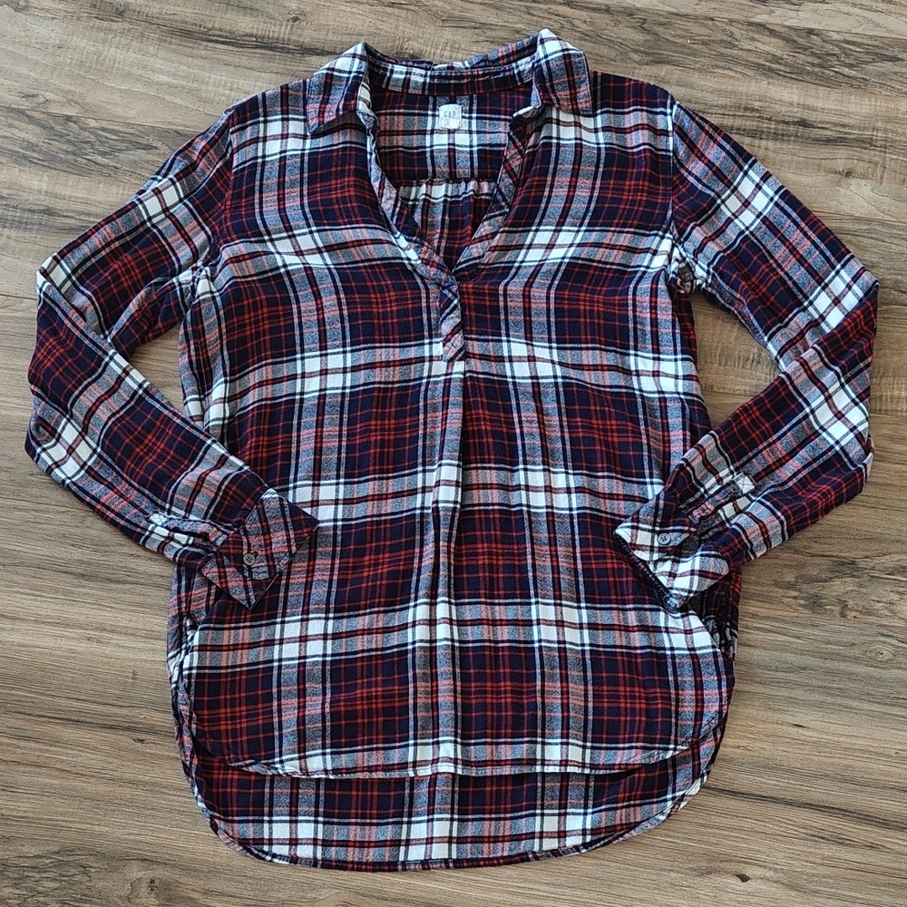 GUC Flannel popover tunic